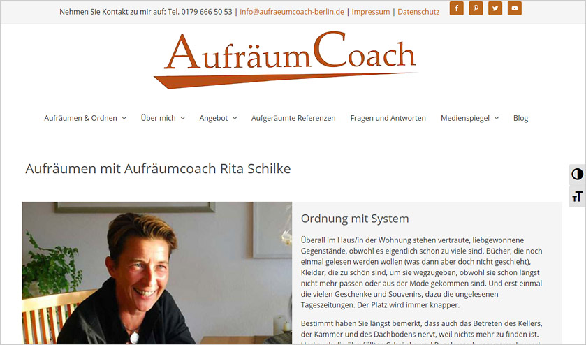 Foto: Relaunch der Homepage von Aufräumcoach Rita Schilke